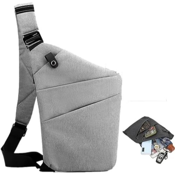 Other - Lightweight Anti-Theft Crossbody Bag with Multiple Pockets - Sport Gray Style